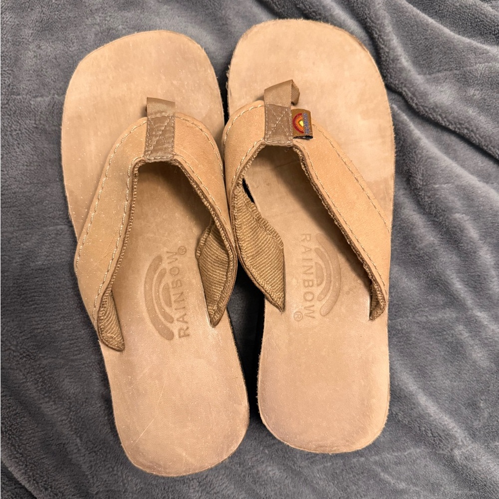 Rainbow platform flip flops